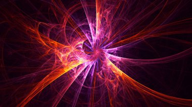 Soyut fraktal ışık arkaplanı 3 boyutlu oluşturuluyor