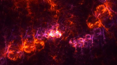 Soyut fraktal ışık arkaplanı 3 boyutlu oluşturuluyor