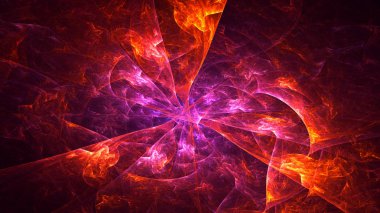 Soyut fraktal ışık arkaplanı 3 boyutlu oluşturuluyor