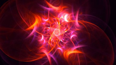 Soyut fraktal ışık arkaplanı 3 boyutlu oluşturuluyor