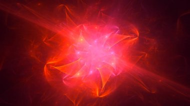 Soyut fraktal ışık arkaplanı 3 boyutlu oluşturuluyor