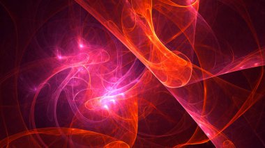 Soyut fraktal ışık arkaplanı 3 boyutlu oluşturuluyor