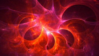 Soyut fraktal ışık arkaplanı 3 boyutlu oluşturuluyor