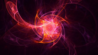 Soyut fraktal ışık arkaplanı 3 boyutlu oluşturuluyor