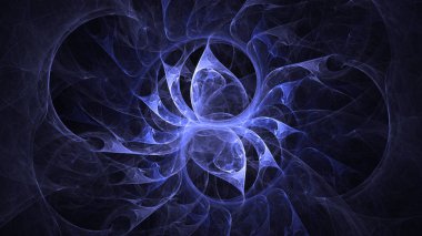 Soyut fraktal ışık arkaplanı 3 boyutlu oluşturuluyor