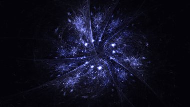 Soyut fraktal ışık arkaplanı 3 boyutlu oluşturuluyor