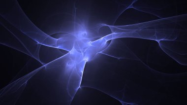 Soyut fraktal ışık arkaplanı 3 boyutlu oluşturuluyor