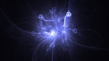Soyut fraktal ışık arkaplanı 3 boyutlu oluşturuluyor
