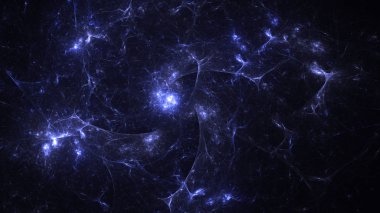 Soyut fraktal ışık arkaplanı 3 boyutlu oluşturuluyor