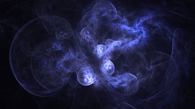 Soyut fraktal ışık arkaplanı 3 boyutlu oluşturuluyor