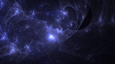 Soyut fraktal ışık arkaplanı 3 boyutlu oluşturuluyor