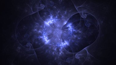 Soyut fraktal ışık arkaplanı 3 boyutlu oluşturuluyor