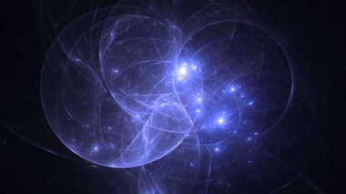 Soyut fraktal ışık arkaplanı 3 boyutlu oluşturuluyor