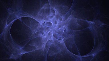 Soyut mavi fraktal ışık arkaplanı 3 boyutlu oluşturuluyor