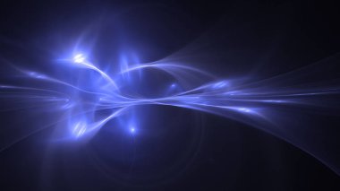 Soyut mavi fraktal ışık arkaplanı 3 boyutlu oluşturuluyor