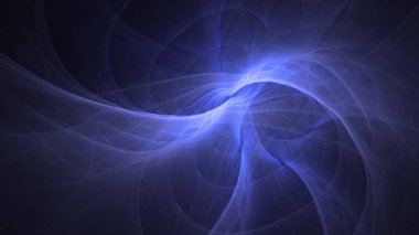 Soyut mavi fraktal ışık arkaplanı 3 boyutlu oluşturuluyor
