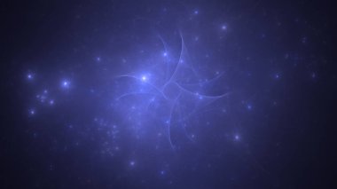 Soyut mavi fraktal ışık arkaplanı 3 boyutlu oluşturuluyor