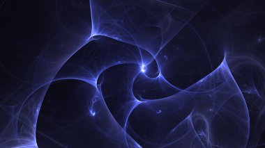 Soyut mavi fraktal ışık arkaplanı 3 boyutlu oluşturuluyor