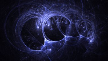 Soyut mavi fraktal ışık arkaplanı 3 boyutlu oluşturuluyor