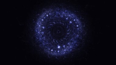 Soyut mavi fraktal ışık arkaplanı 3 boyutlu oluşturuluyor