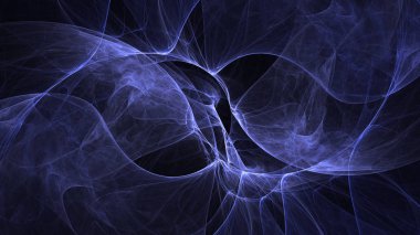 Soyut mavi fraktal ışık arkaplanı 3 boyutlu oluşturuluyor