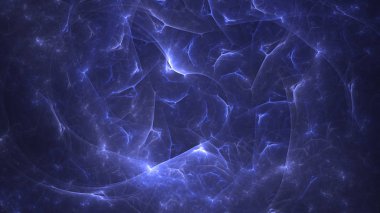 Soyut mavi fraktal ışık arkaplanı 3 boyutlu oluşturuluyor