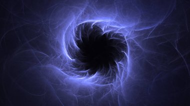 Soyut mavi fraktal ışık arkaplanı 3 boyutlu oluşturuluyor