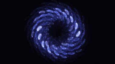 Soyut mavi fraktal ışık arkaplanı 3 boyutlu oluşturuluyor