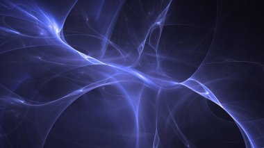 Soyut mavi fraktal ışık arkaplanı 3 boyutlu oluşturuluyor