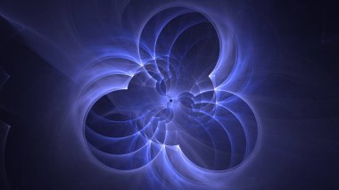 Soyut mavi fraktal ışık arkaplanı 3 boyutlu oluşturuluyor