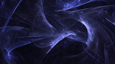 Soyut mavi fraktal ışık arkaplanı 3 boyutlu oluşturuluyor