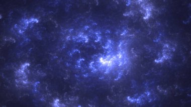 Soyut mavi fraktal ışık arkaplanı 3 boyutlu oluşturuluyor