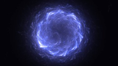 Soyut mavi fraktal ışık arkaplanı 3 boyutlu oluşturuluyor