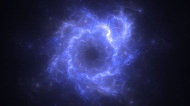 Soyut mavi fraktal ışık arkaplanı 3 boyutlu oluşturuluyor