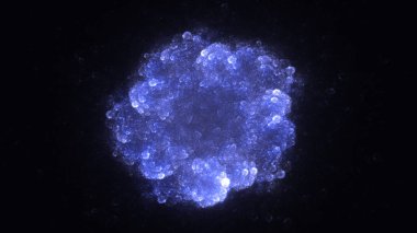 Soyut mavi fraktal ışık arkaplanı 3 boyutlu oluşturuluyor