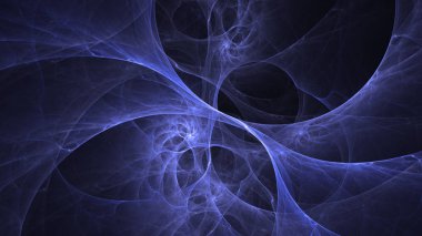Soyut mavi fraktal ışık arkaplanı 3 boyutlu oluşturuluyor