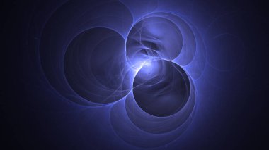 Soyut mavi fraktal ışık arkaplanı 3 boyutlu oluşturuluyor