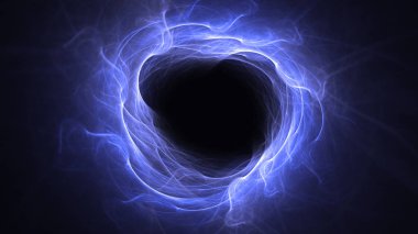 Soyut mavi fraktal ışık arkaplanı 3 boyutlu oluşturuluyor