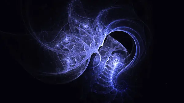 Renderização Abstrato Azul Fundo Luz Fractal — Fotografia de Stock