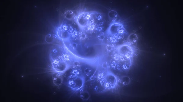 Renderização Abstrato Azul Fundo Luz Fractal — Fotografia de Stock