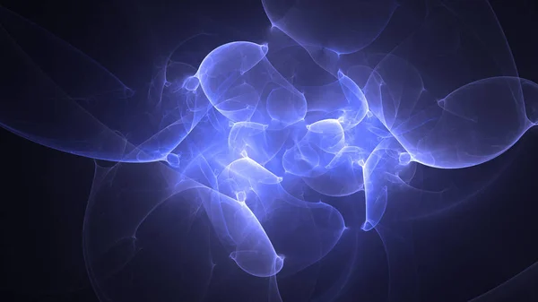 Rendering Abstract Blue Fractal Light Background — Stock Photo, Image