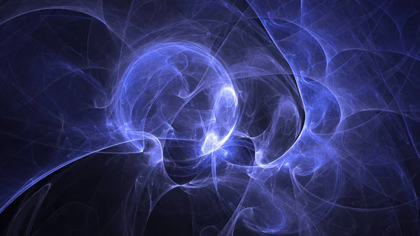 Soyut mavi fraktal ışık arkaplanı 3 boyutlu oluşturuluyor