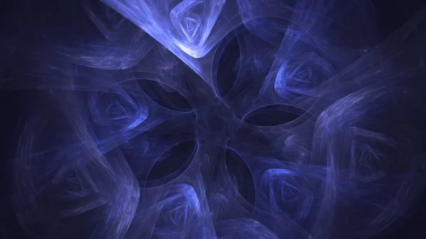 Realizacja Abstrakcyjne Niebieskie Fraktalne Tło Światła — Zdjęcie stockowe