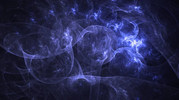 Soyut mavi fraktal ışık arkaplanı 3 boyutlu oluşturuluyor