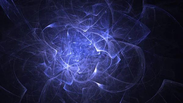 Soyut mavi fraktal ışık arkaplanı 3 boyutlu oluşturuluyor