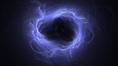Soyut mavi fraktal ışık arkaplanı 3 boyutlu oluşturuluyor