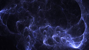 Soyut mavi fraktal ışık arkaplanı 3 boyutlu oluşturuluyor