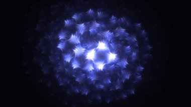 Soyut mavi fraktal ışık arkaplanı 3 boyutlu oluşturuluyor