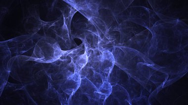 Soyut mavi fraktal ışık arkaplanı 3 boyutlu oluşturuluyor