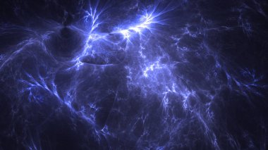Soyut mavi fraktal ışık arkaplanı 3 boyutlu oluşturuluyor